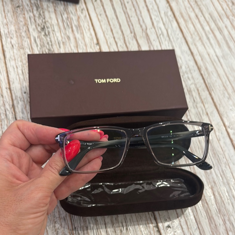 Tom Ford Black Glasses Elegant Rectangular Design